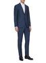 Front View - Click To Enlarge - LARDINI - Notch lapel linen tencel suit