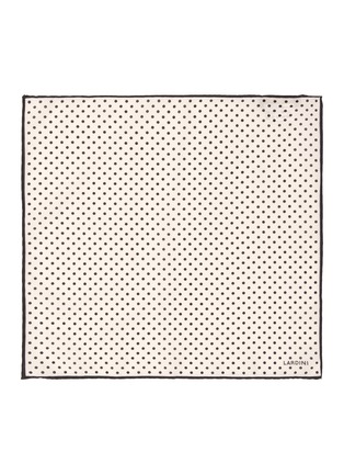 Detail View - Click To Enlarge - LARDINI - Polka dot silk-cotton pocket square