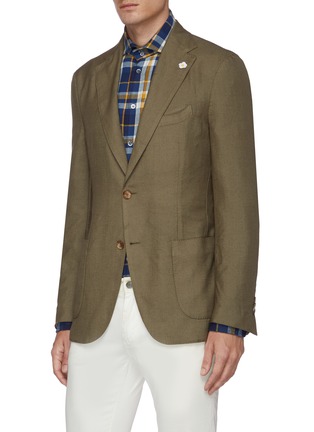 Front View - Click To Enlarge - LARDINI - Notch lapel garment dyed casual blazer
