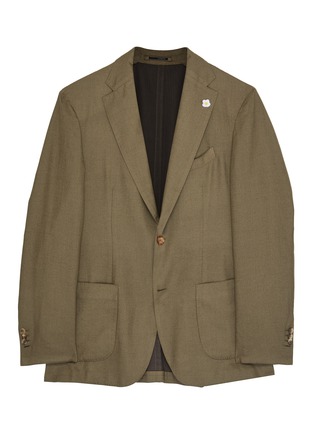 Main View - Click To Enlarge - LARDINI - Notch lapel garment dyed casual blazer