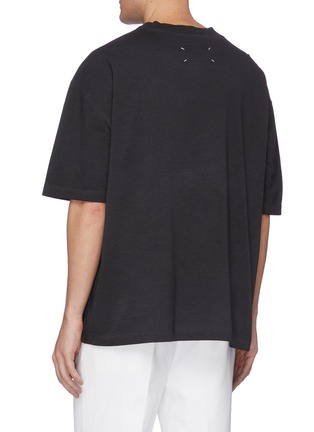 Back View - Click To Enlarge - MAISON MARGIELA - Resin dyed contrast stitch T-shirt