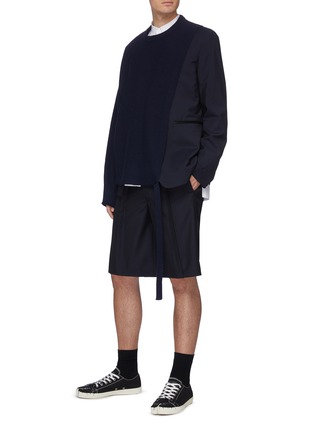 Figure View - Click To Enlarge - MAISON MARGIELA - Double layer cutout side tie sweater