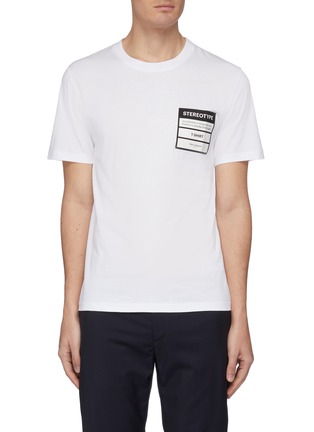 Main View - Click To Enlarge - MAISON MARGIELA - 'Stereotype' slogan print patch pocket T-shirt