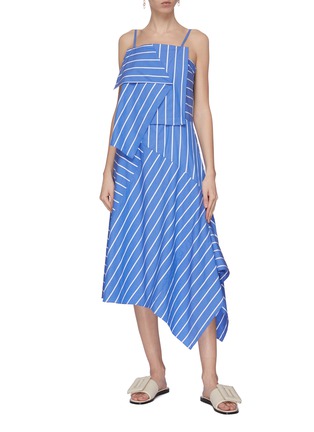 Figure View - Click To Enlarge - FFIXXED STUDIOS - Asymmetric stripe panel dress