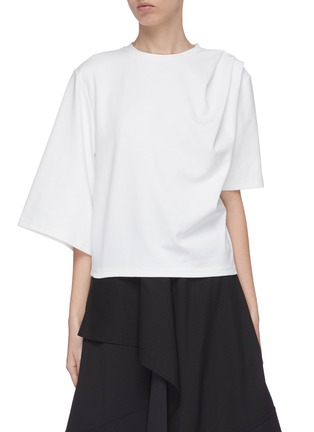 Main View - Click To Enlarge - FFIXXED STUDIOS - Asymmetric gathered shoulder T-shirt