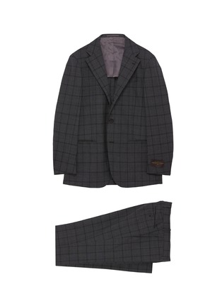 Main View - Click To Enlarge - RING JACKET - Notch lapel check plaid tropical wool suit