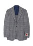 Main View - Click To Enlarge - RING JACKET - Notch lapel sleeve patch check plaid wool blazer