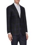 Front View - Click To Enlarge - RING JACKET - Notch lapel check plaid blazer