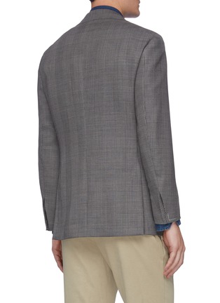 Back View - Click To Enlarge - RING JACKET - Notch lapel check plaid balloon wool blazer