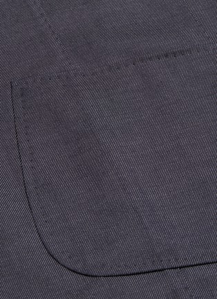  - RING JACKET - Notch lapel solid denim print wool blend blazer