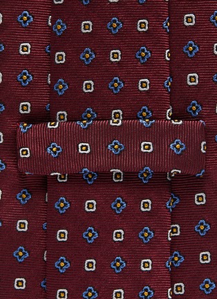 Detail View - Click To Enlarge - STEFANOBIGI MILANO - 'Rio' Floral Tile Silk Foulard Tie