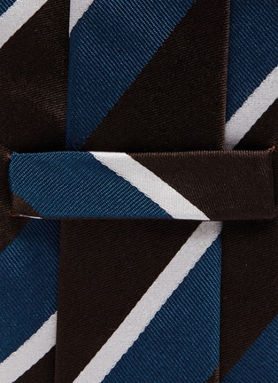 Detail View - Click To Enlarge - STEFANOBIGI MILANO - 'Taro' Stripe Silk Satin Tie