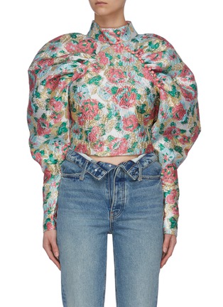 Main View - Click To Enlarge - ROTATE - 'Kim' floral print puff sleeve top