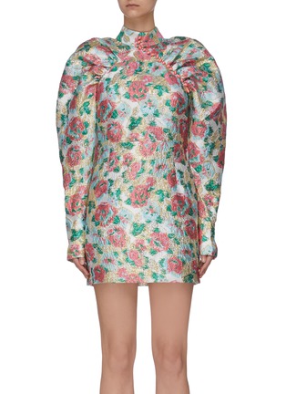 Main View - Click To Enlarge - ROTATE - 'Kim' floral print puff sleeve dress