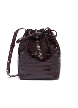 Main View - Click To Enlarge - MANSUR GAVRIEL - Croc embossed leather mini bucket bag