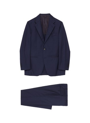 Main View - Click To Enlarge - TOMORROWLAND - Notch lapel check loro piana wool silk blend suit