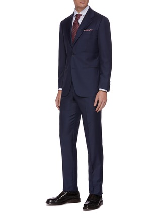 Figure View - Click To Enlarge - TOMORROWLAND - Notch lapel check loro piana wool silk blend suit