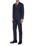 Figure View - Click To Enlarge - TOMORROWLAND - Notch lapel check loro piana wool silk blend suit