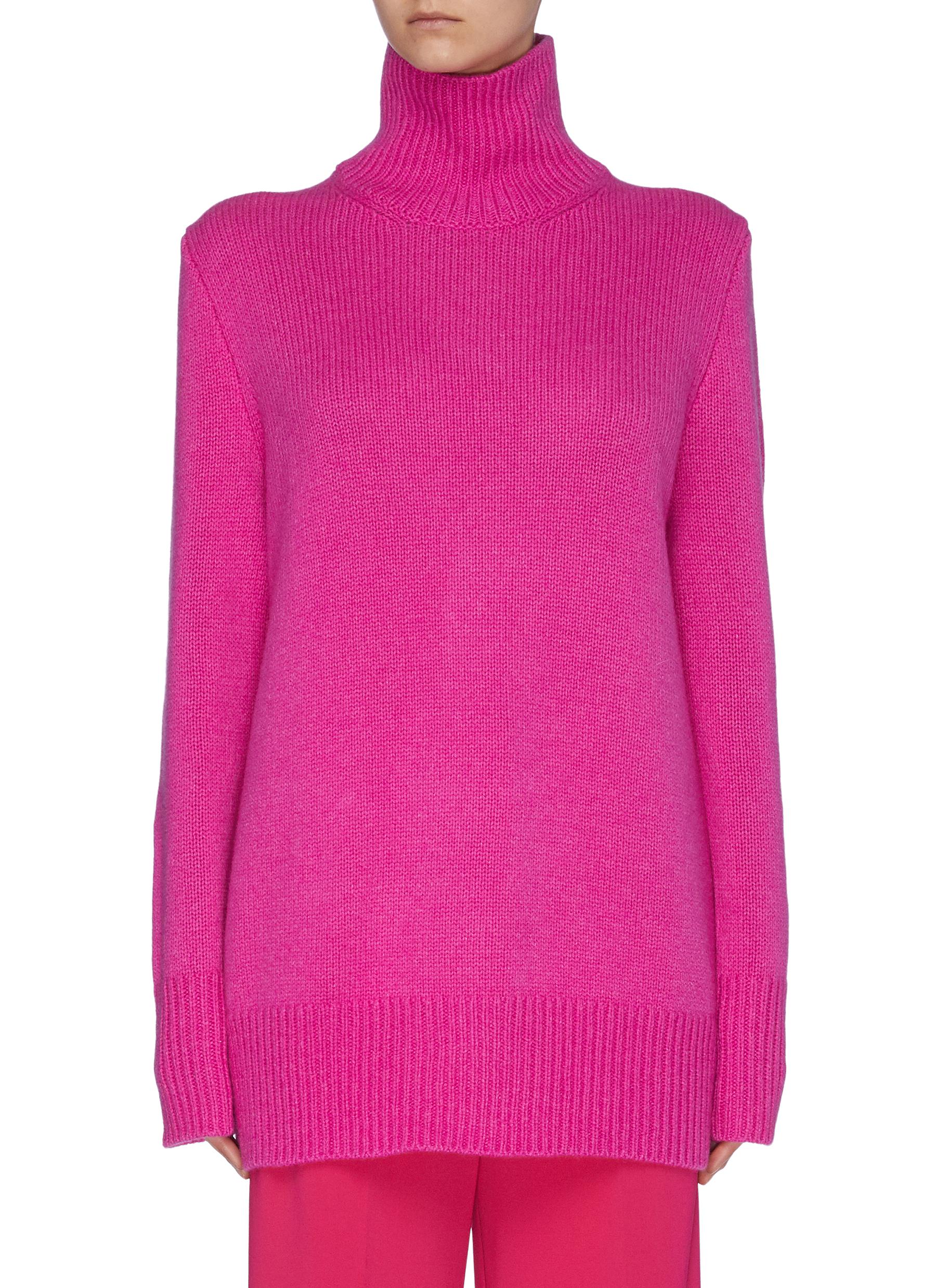 Shop The Row sadel Cashmere Turtleneck Sweater In Pink