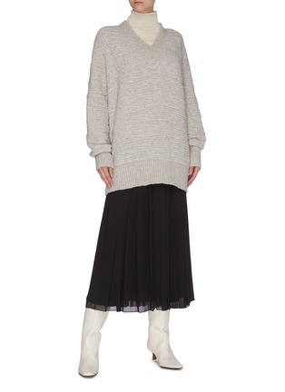 Figure View - Click To Enlarge - THE ROW - 'Elaine' bouclé V-neck sweater