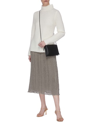 Figure View - Click To Enlarge - THE ROW - 'Marin' Sheer Metallic Maxi Skirt