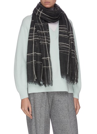 Figure View - Click To Enlarge - JOVENS - Top stitch loop yarn shawl