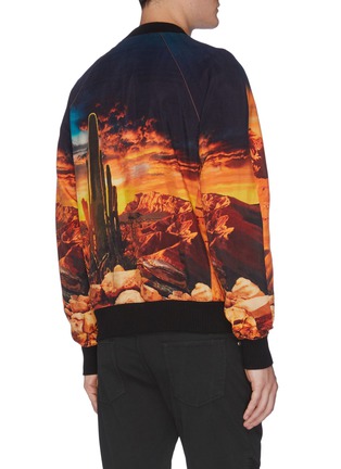 Back View - Click To Enlarge - BALMAIN - Graphic print cupro bomber jacket