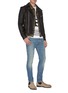 Figure View - Click To Enlarge - BALMAIN - 'Perfecto' logo stamp leather jacket