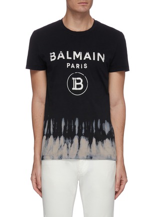 Main View - Click To Enlarge - BALMAIN - Half tie-dye logo print T-shirt