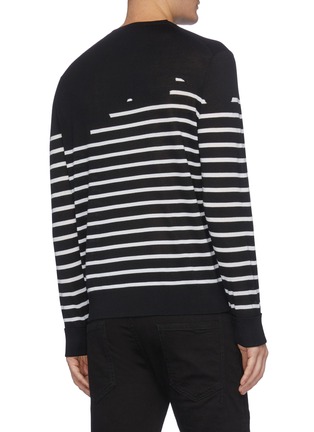 Back View - Click To Enlarge - NEIL BARRETT - Wave stripe sweater