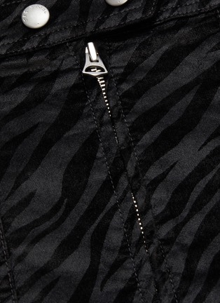 Detail View - Click To Enlarge - RAG & BONE - Zebra print patch pocket front zip biker skirt