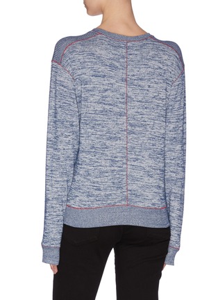 Back View - Click To Enlarge - RAG & BONE - 'Avryl' rib shoulder contrast topstitch sweatshirt