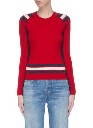 Main View - Click To Enlarge - RAG & BONE - 'Julee' colourblock fitted knit top