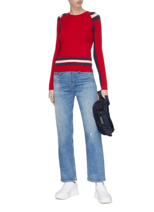 Figure View - Click To Enlarge - RAG & BONE - 'Julee' colourblock fitted knit top