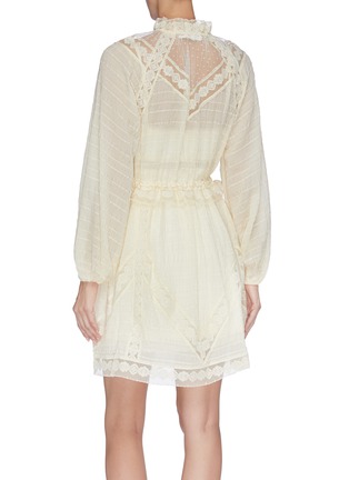Back View - Click To Enlarge - ZIMMERMANN - 'Sabotage' lace-embroidered ruffled mini dress