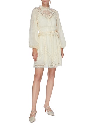 Figure View - Click To Enlarge - ZIMMERMANN - 'Sabotage' lace-embroidered ruffled mini dress