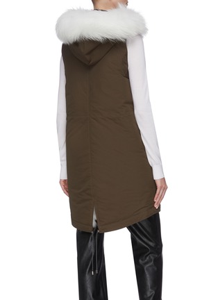 Back View - Click To Enlarge - GEMMI - Reversible fur vest with hood