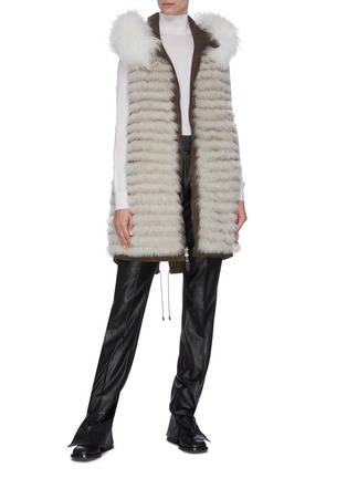 Figure View - Click To Enlarge - GEMMI - Reversible fur vest with hood