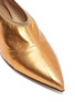 Detail View - Click To Enlarge - ALUMNAE - Sock knit cuff leather flats