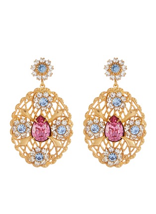 Main View - Click To Enlarge - KENNETH JAY LANE - Glass crystal filigree drop earrings