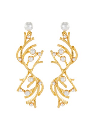 Main View - Click To Enlarge - KENNETH JAY LANE - Glass pearl branch drop earrings
