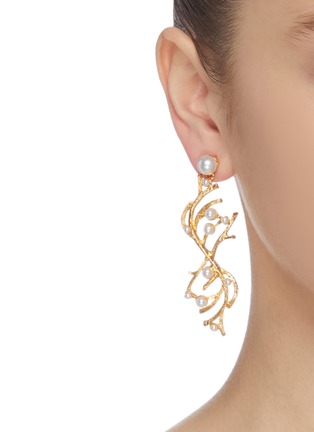 Figure View - Click To Enlarge - KENNETH JAY LANE - Glass pearl branch drop earrings