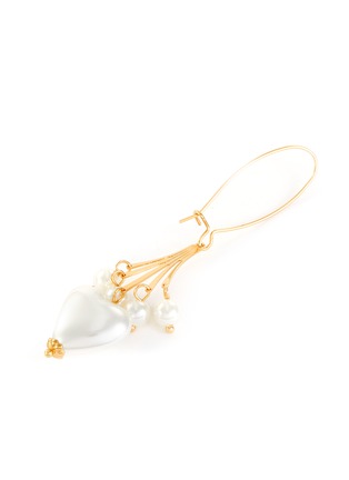 Detail View - Click To Enlarge - KENNETH JAY LANE - Faux pearl heart shaped drop earrings