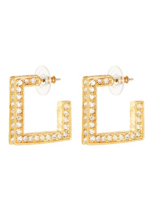 Main View - Click To Enlarge - KENNETH JAY LANE - Crystal embellished square hoop earrings