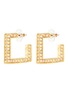 Main View - Click To Enlarge - KENNETH JAY LANE - Crystal embellished square hoop earrings