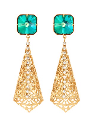 Main View - Click To Enlarge - KENNETH JAY LANE - Glass crystal cone shaped drop earrings