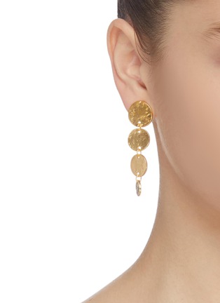 Figure View - Click To Enlarge - KENNETH JAY LANE - Coin link drop earrings