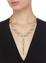 Figure View - Click To Enlarge - KENNETH JAY LANE - Leaf-shaped crystal necklace