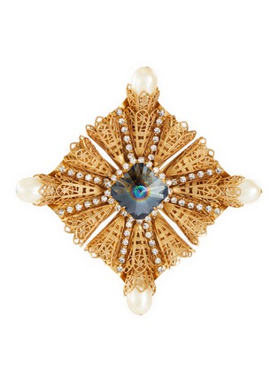 Main View - Click To Enlarge - KENNETH JAY LANE - Atlas centre stone faux pearls antique brooch