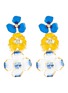 Main View - Click To Enlarge - KENNETH JAY LANE - Crystal embellished enamel flower drop earrings